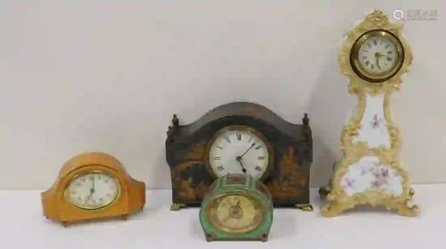 Lot Of Assorted Antique Travel Clocks.