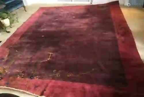 Finely Hand Woven Art Deco Chinese Carpet