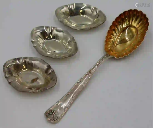 STERLING. Tiffany & Co Wave Edge Serving Spoon.