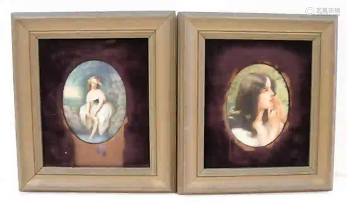 2 KPM Style German Porcelain Plaques.