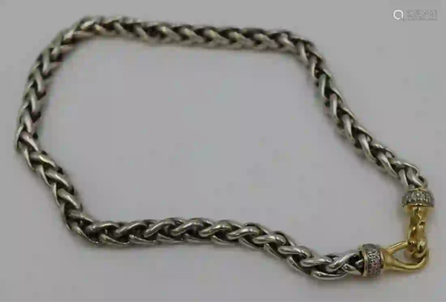 JEWELRY. David Yurman 18kt Gold Diamond & Sterling