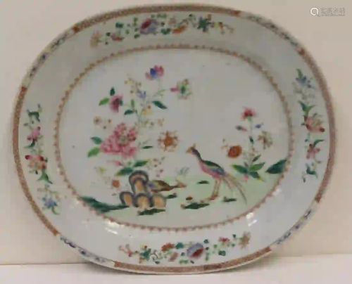 Antique Famille Rose Export Porcelain Platter.