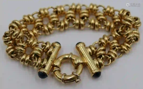 JEWELRY. Italian 18kt Gold and Sapphire Bracelet.