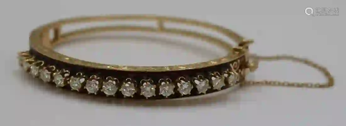 JEWELRY. 14kt Gold, Enamel, and Diamond Bracelet.