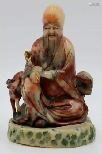 Chinese Hardstone Carving of a Lohan.