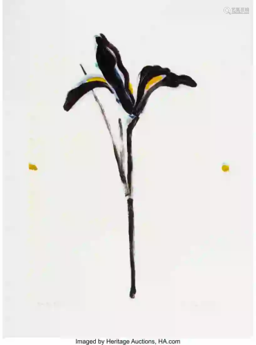 27103: Fritz Scholder (American, 1937-2005) Black Iris