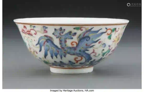 27304: A Chinese Famille Rose Bowl, Qing Dynasty Marks: