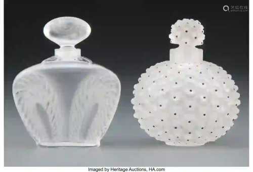 27182: Two Lalique Frosted Glass Perfumes, post-1945 Ma