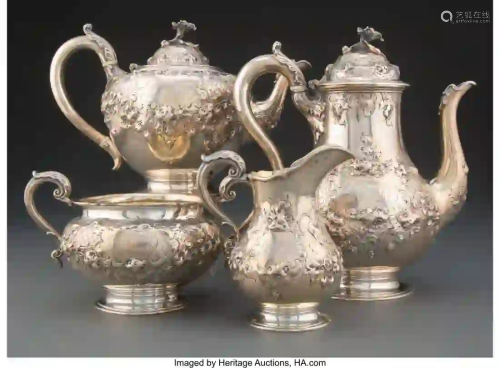 27204: A Four-Piece John Samuel Hunt Silver Partial Tea