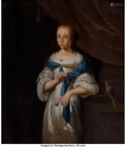 27206: Dutch School (17th Century) Woman with a parrot