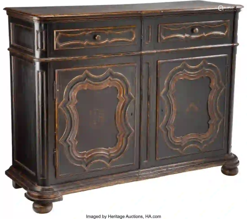 27250: An Italian Baroque-Style Ebonized Wood Cabinet,