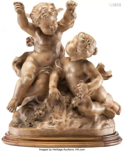 27261: A Louis XV-Style Terra Cotta Figural Group, Fran