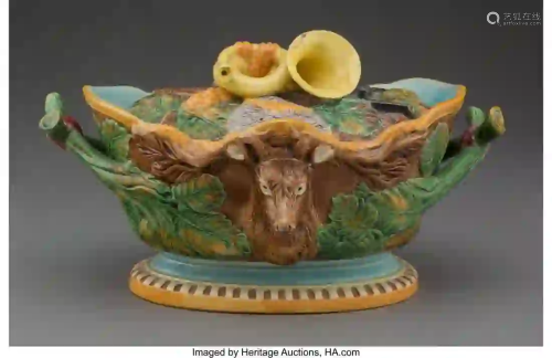 27264: An English Majolica Covered Game Dish, late 19th