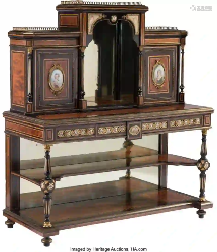 27251: A French Partial-Gilt Bronze Mahogany and Eboniz