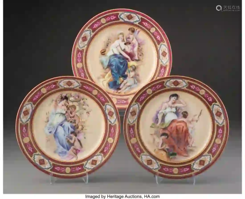 27286: A Set of Three Royal Vienna Painted and Partial-
