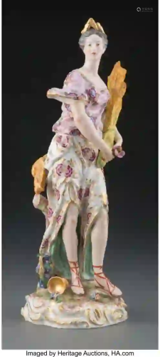 27287: A German Porcelain Figure of Autumn, 20th centur