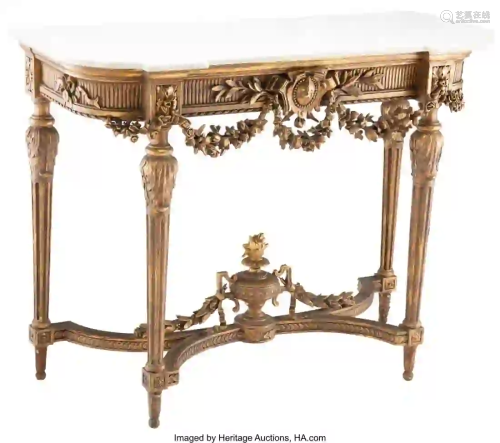 27246: A French Louis XIV-Style Gilt Wood Console with