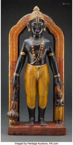 27322: An Indian Cast-Iron Standing Deity Figure 36 x 1