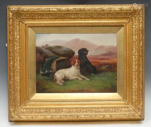 Robert Cleminson (fl.1864-1903) Game Dogs signed, oil on canvas, 28cm x 38cm