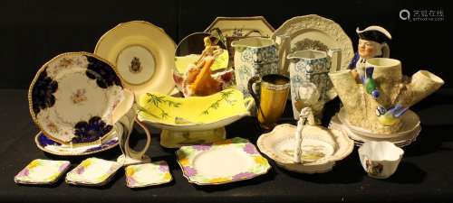 Ceramics - 20th century and later, comprising a Toby jug; two Copeland & Garrett porcelain plates