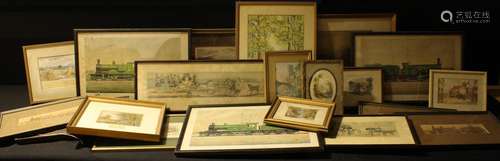 Pictures & Prints - 19th century prints and engravings, including George Baxter, Locomotives, etc