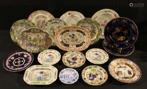 Mason Ironstone - early to mid 19th century plates and stands, various patterns; etc, impressed