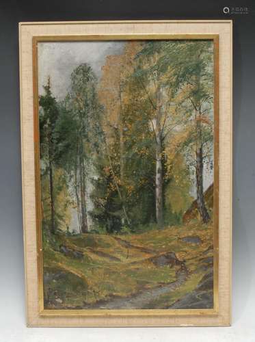 English School (early 20th century) Silver Birch indistinctly signed F W Ever*, dated Sept 24, oil