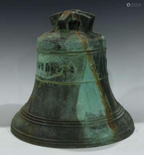 A 19th century bell, by J Taylor & Co, Loughborough, 35cm high, 36.5cm diameter, dated 1876