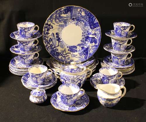 A Royal Crown Derby Mikado pattern tea set, comprising nine cups, tweleve saucers, eleven tea