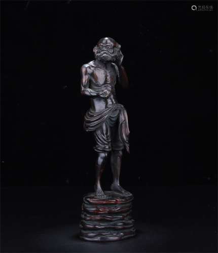 Red sandalwood Dharma statue