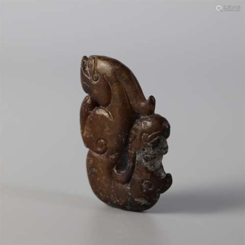 Hetian jade sitting dragon in Song Dynasty