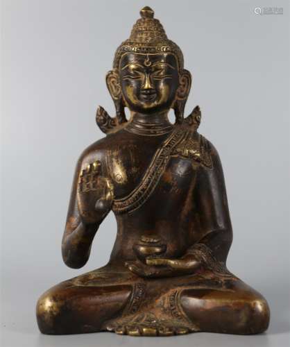 Bronze gilded medicine master Buddha