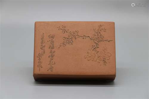Wu Desheng red porcelain inkpad box