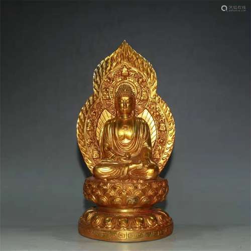 A BRONZE GILT RULAI BUDDHA