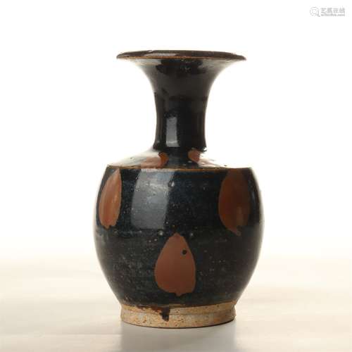 Old kiln black glaze bottle