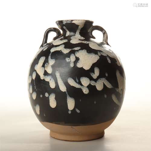 Old kiln black glaze moon holding bottle