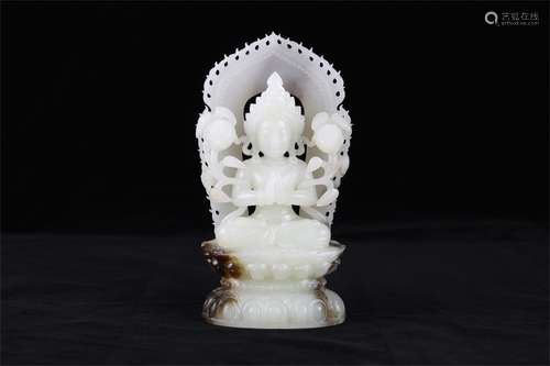 Hetian jade white jade Avalokitesvara