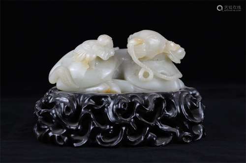 Hetian jade white jade boy cattle