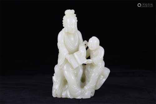 Hetian jade white jade Avalokitesvara