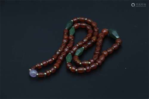 Wine red Sima chain beads