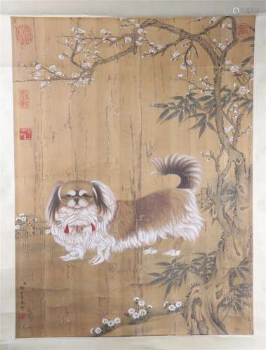 Chinese painting of Langshining's dog