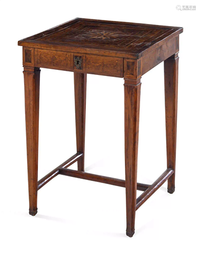 A Louis XVI Burlwood and Parquetry Table