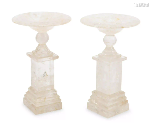 A Pair of Neoclassical Style Rock Crystal Tazze