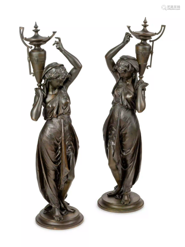 A Pair of French Bronze Figures Cast by Victor Paillard