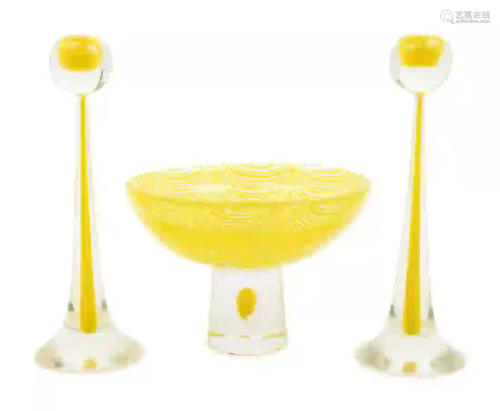 A Glass Garniture Set