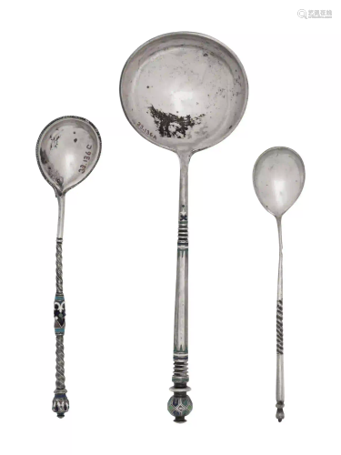 A Group of Six Russian Silver Spoons