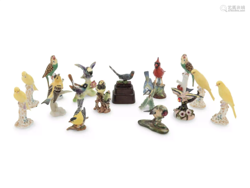 Twelve Continental Porcelain Bird Figurines