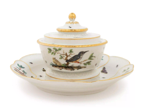 A Meissen Porcelain Covered Bowl and Dish
