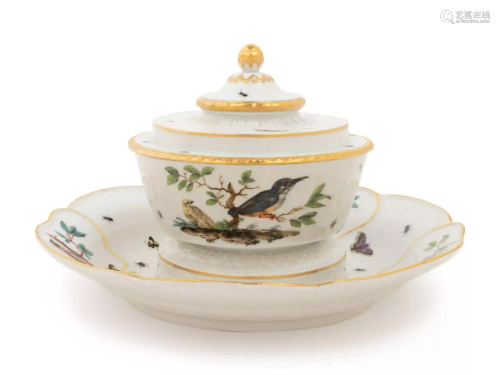 A Meissen Porcelain Covered Bowl and Dish