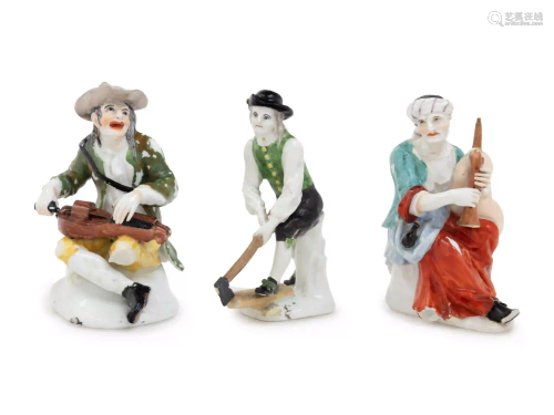 A Group of Three Meissen Porcelain Figures
